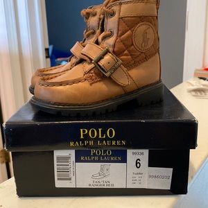 Ralph Lauren polo toddler boots size 6 with box, like new